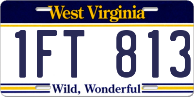 WV license plate 1FT813