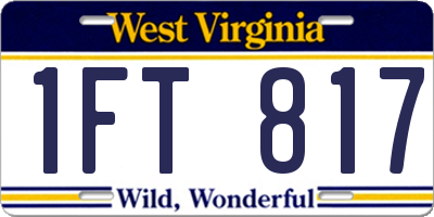 WV license plate 1FT817
