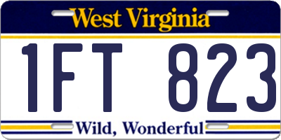 WV license plate 1FT823