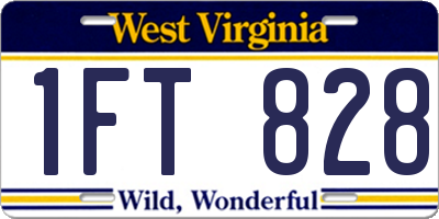 WV license plate 1FT828