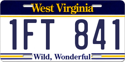 WV license plate 1FT841