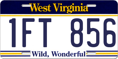 WV license plate 1FT856