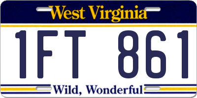 WV license plate 1FT861