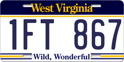 WV license plate 1FT867