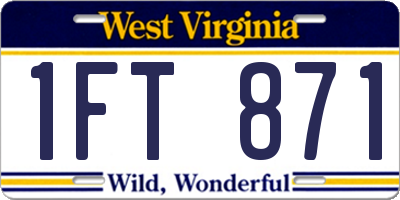 WV license plate 1FT871