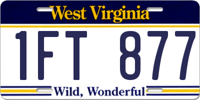 WV license plate 1FT877