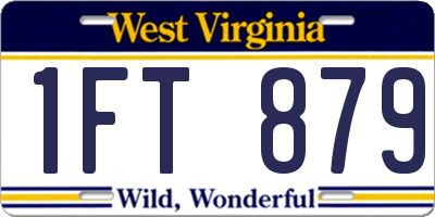 WV license plate 1FT879
