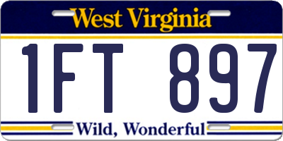 WV license plate 1FT897