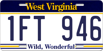 WV license plate 1FT946