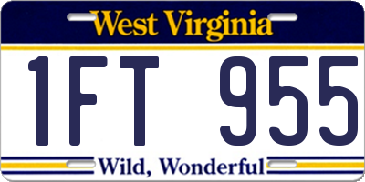 WV license plate 1FT955