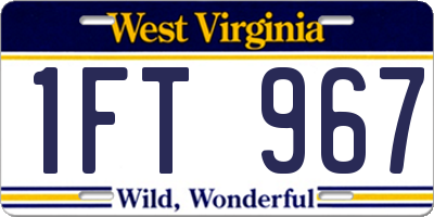 WV license plate 1FT967