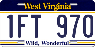 WV license plate 1FT970
