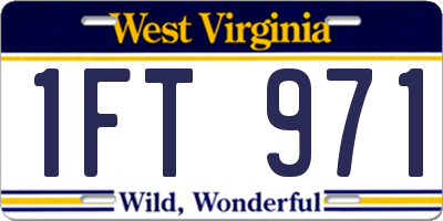 WV license plate 1FT971
