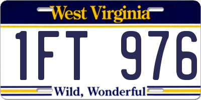 WV license plate 1FT976