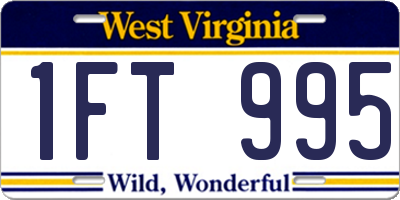 WV license plate 1FT995