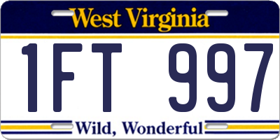 WV license plate 1FT997