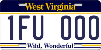 WV license plate 1FU000