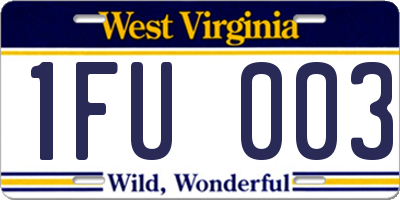 WV license plate 1FU003