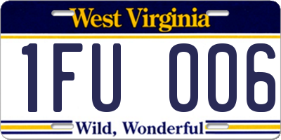 WV license plate 1FU006