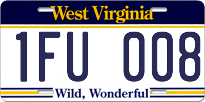 WV license plate 1FU008