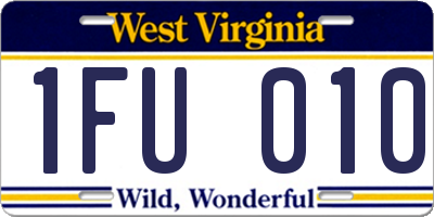 WV license plate 1FU010
