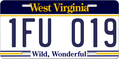 WV license plate 1FU019