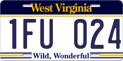 WV license plate 1FU024