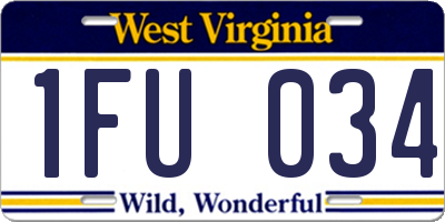 WV license plate 1FU034