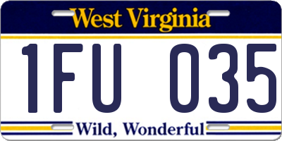 WV license plate 1FU035