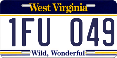 WV license plate 1FU049