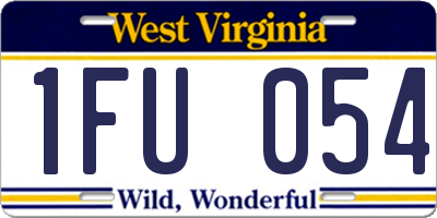 WV license plate 1FU054