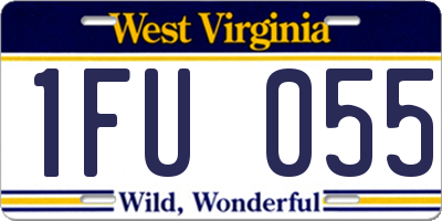 WV license plate 1FU055