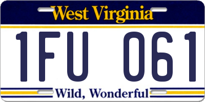 WV license plate 1FU061