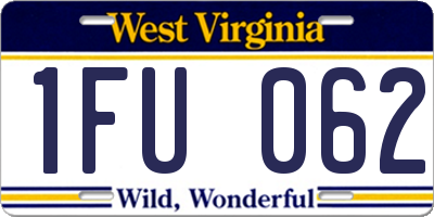 WV license plate 1FU062