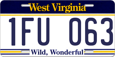 WV license plate 1FU063