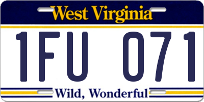WV license plate 1FU071