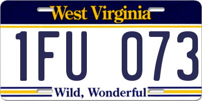 WV license plate 1FU073