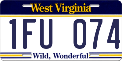 WV license plate 1FU074