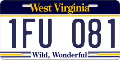 WV license plate 1FU081