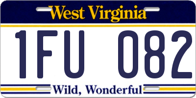 WV license plate 1FU082