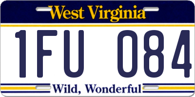WV license plate 1FU084