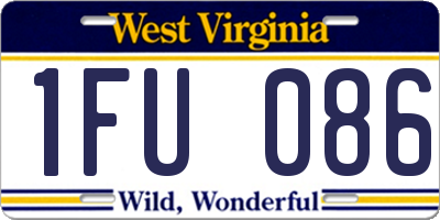 WV license plate 1FU086