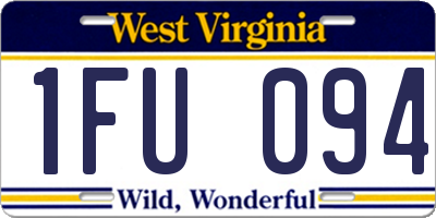 WV license plate 1FU094