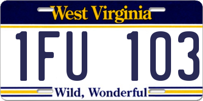 WV license plate 1FU103