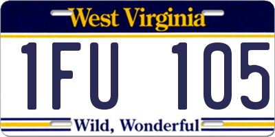 WV license plate 1FU105