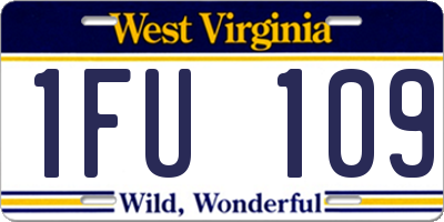 WV license plate 1FU109