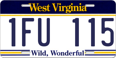 WV license plate 1FU115