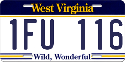 WV license plate 1FU116