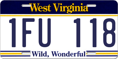WV license plate 1FU118