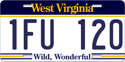 WV license plate 1FU120